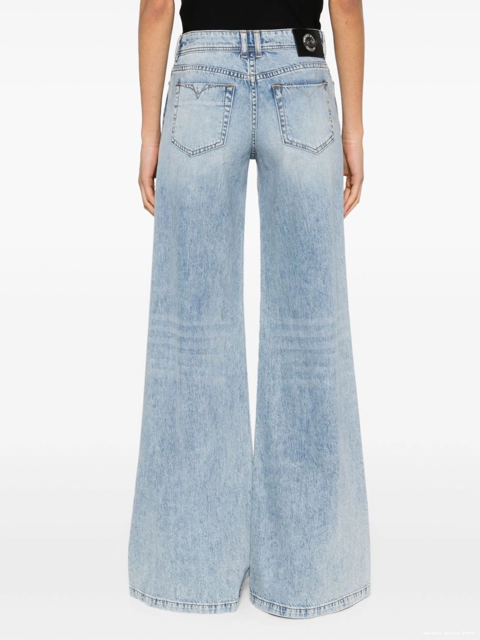 Cheap Versace Couture crystal-logo straight-leg Jeans jeans Women 0630